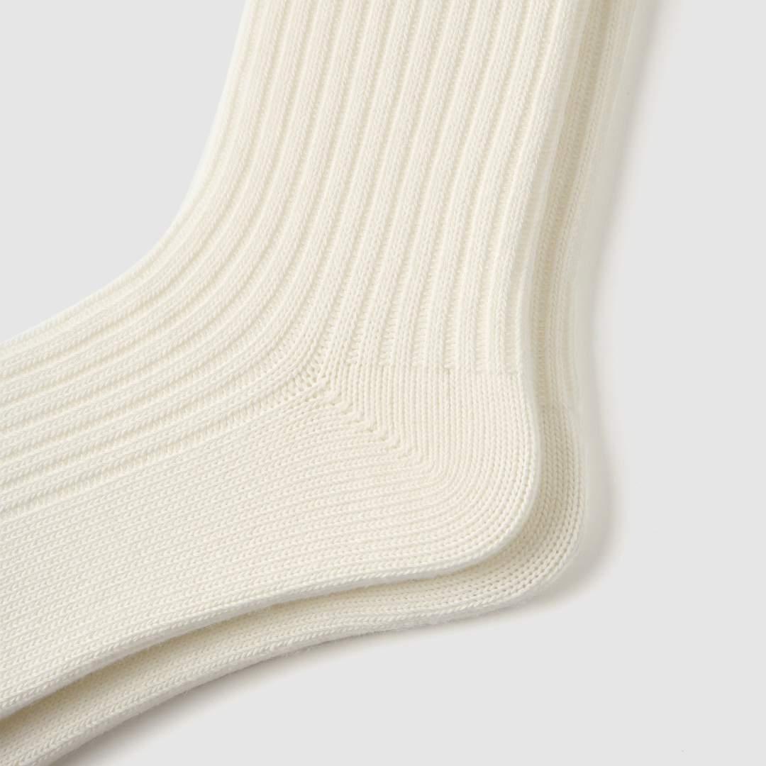 Renaissance Socks Crew Socks Men's White Textured Crew Socks