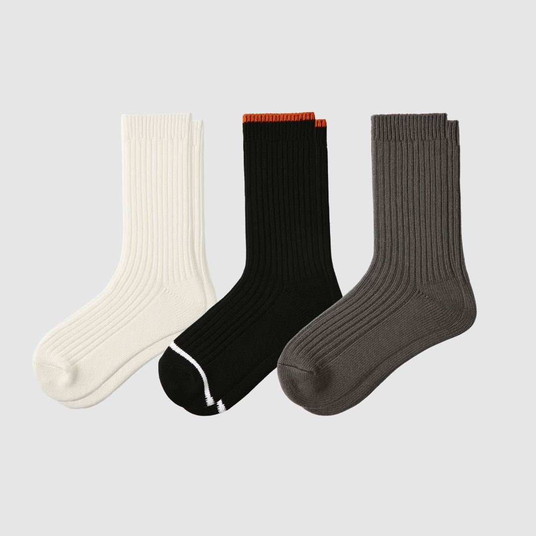 Renaissance Socks Crew Socks 6-12.5 / 3-Pack Men's White Textured Crew Socks