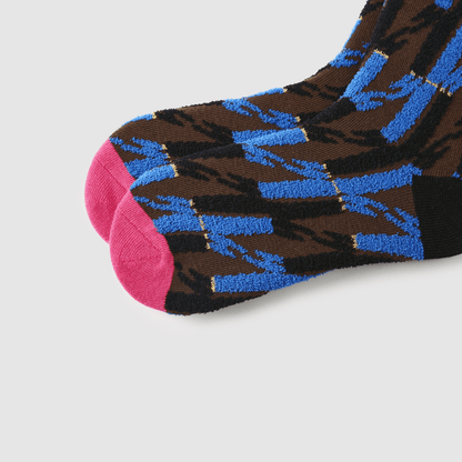 Renaissance Socks Crew Socks 35-39 Midnight Houndstooth Wooly Socks