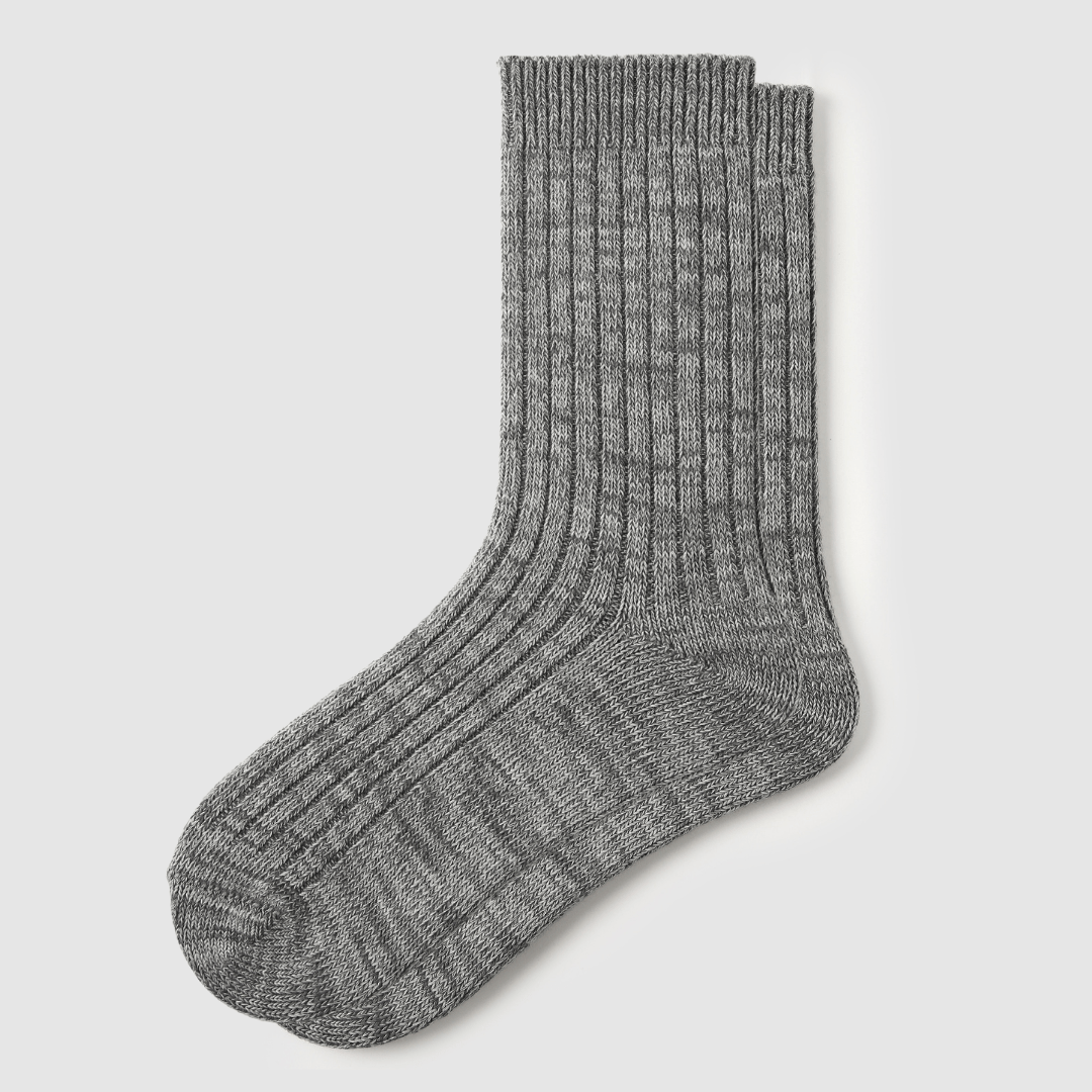 Renaissance Socks Crew Socks 35-39 Textured Lightweight Socks - Gray