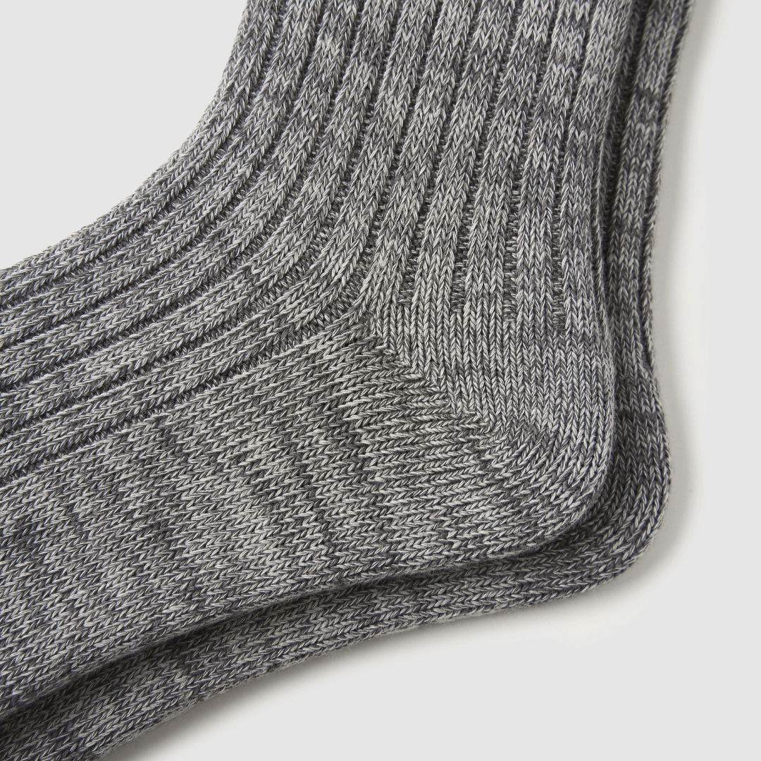 Renaissance Socks Crew Socks 35-39 Textured Lightweight Socks - Gray