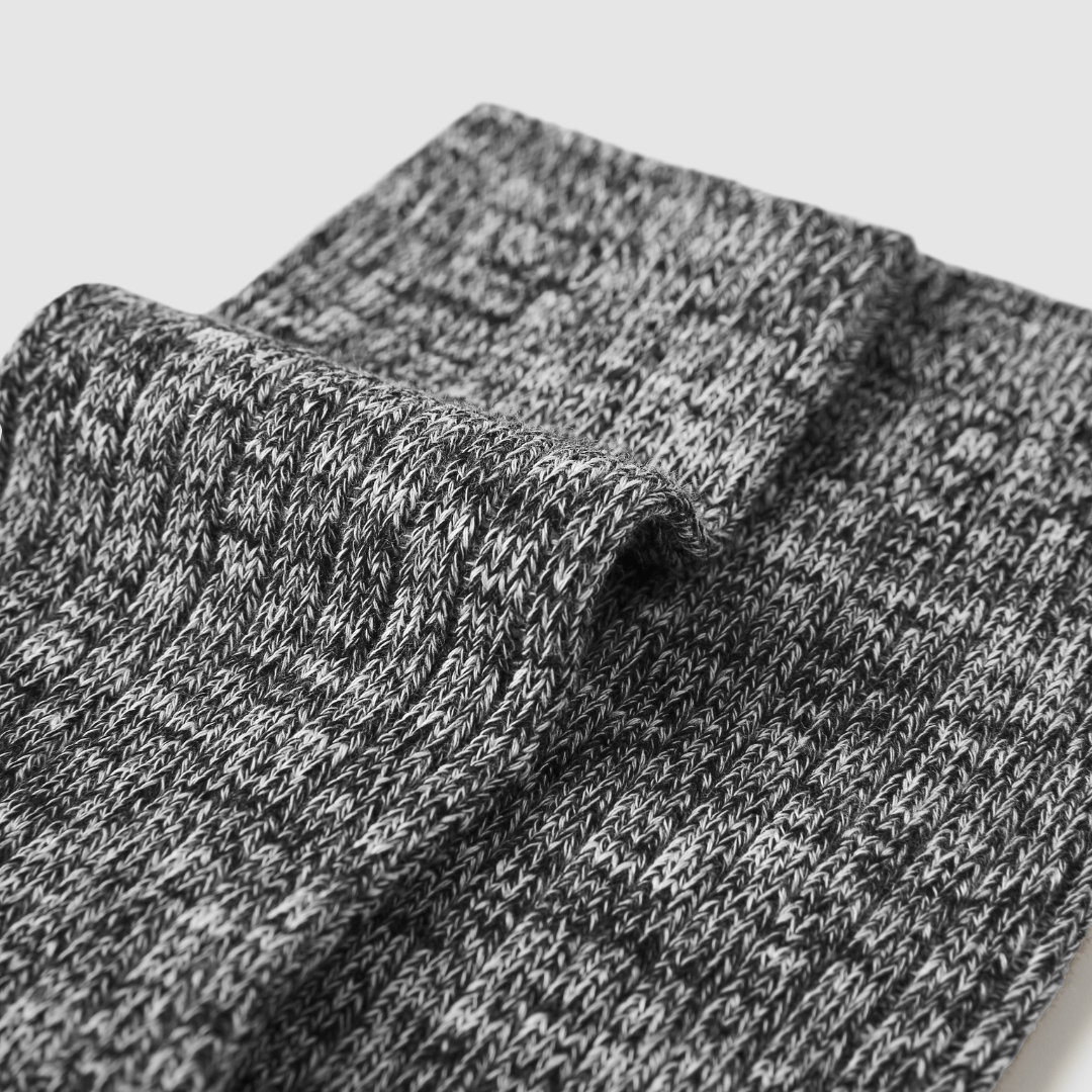 Renaissance Socks Crew Socks 35-39 Textured Lightweight Socks - Gray with Black