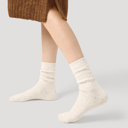 Renaissance Socks Crew Socks 35-39 Textured Lightweight Socks - White