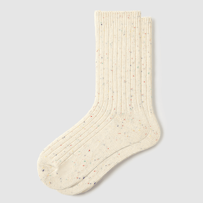 Renaissance Socks Crew Socks 35-39 Textured Lightweight Socks - White