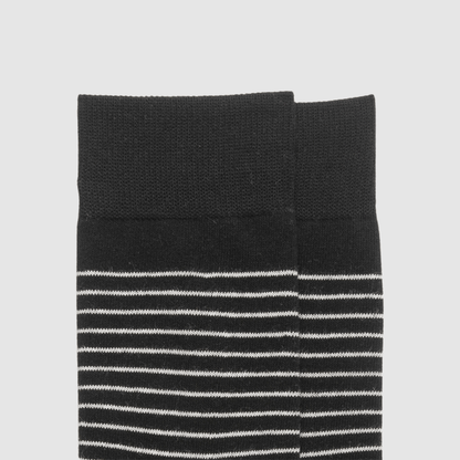 Renaissance Socks Crew Socks 4-12.5 Unisex Black & White Striped Crew Socks