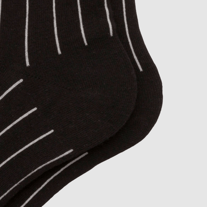 Renaissance Socks Crew Socks 4-12.5 Unisex Black & White Striped Crew Socks