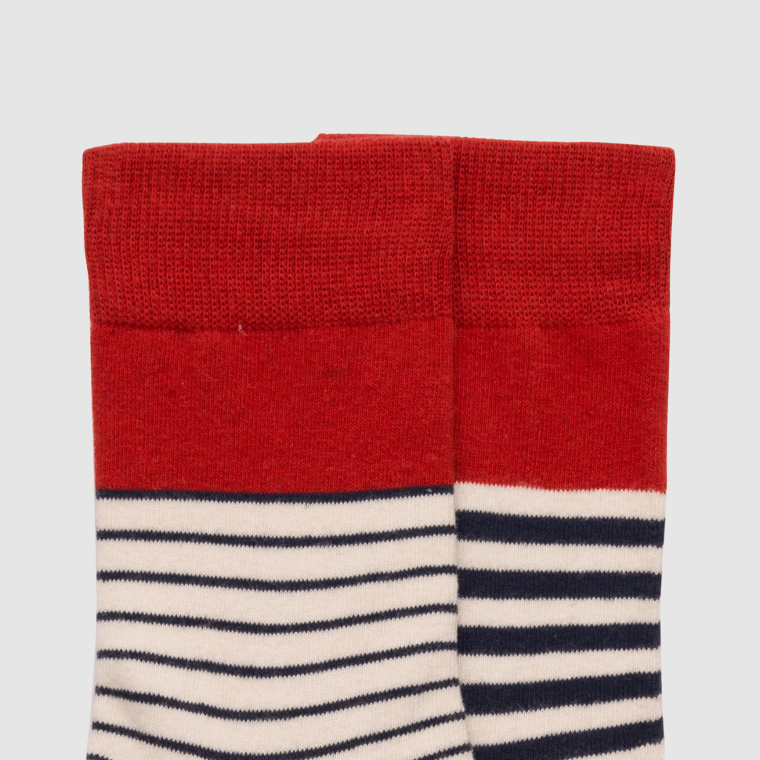 Renaissance Socks Crew Socks 4-12.5 Unisex Mismatched Striped Crew Socks