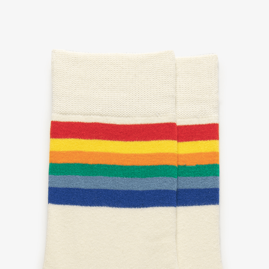 Renaissance Socks Crew Socks 6-12.5 Unisex Rainbow Striped Socks