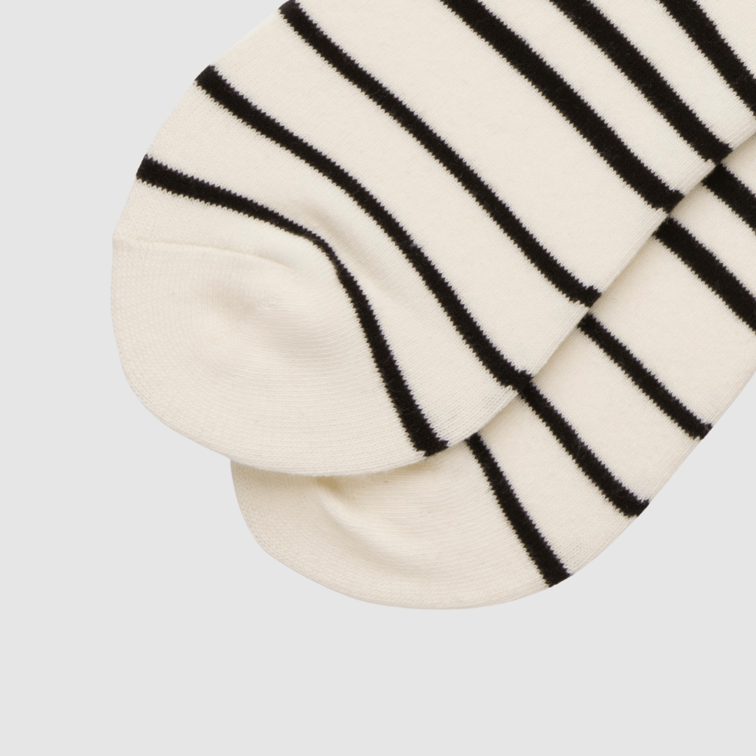 Renaissance Socks Crew Socks 4-10 Women's Black & White Striped Crew Socks