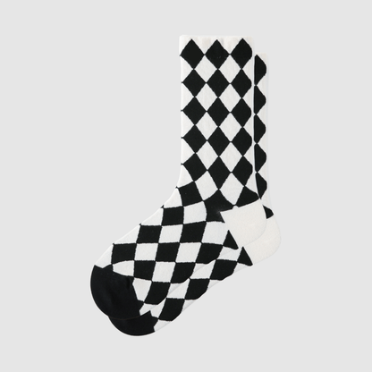 Renaissance Socks Crew Socks 4-10 Women's Checkered Crew Socks