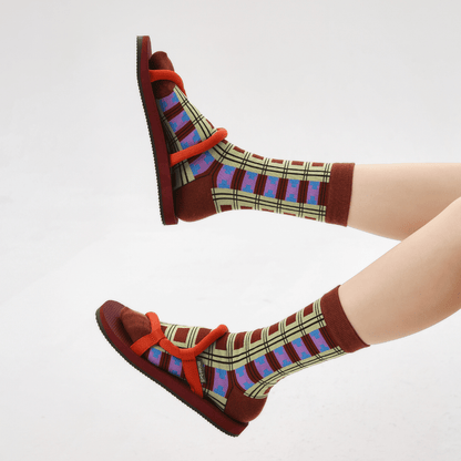 Renaissance Socks Crew Socks Women's Classic Plaid Crew Socks