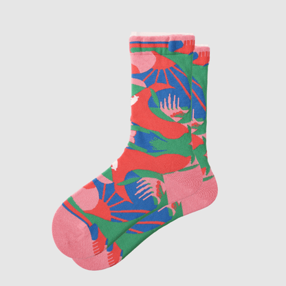 Renaissance Socks Crew Socks 4-10 / Pink Lotus Women's Floral Crew Socks