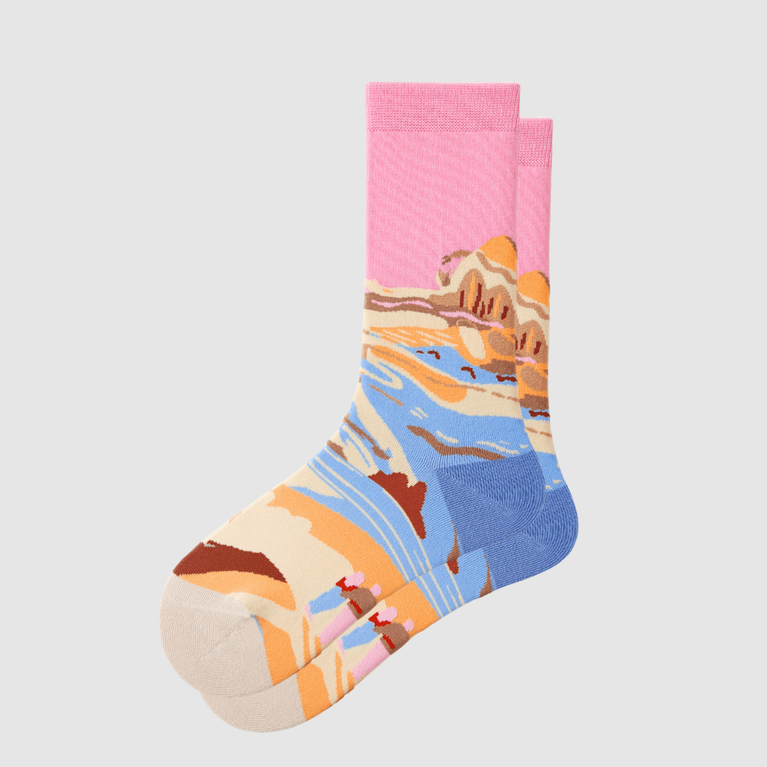 Renaissance Socks Crew Socks 4-10 / Sunset Beach Women's Landscape Crew Socks