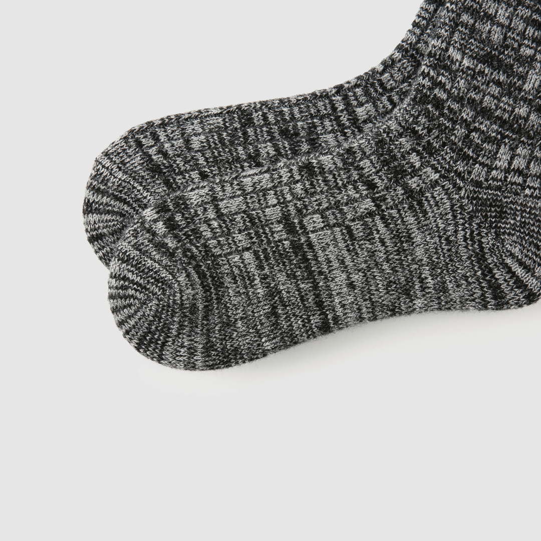 Renaissance Socks Crew Socks 4-10 Women's Merino Wool Blend Striped Crew Socks - Dark Gray