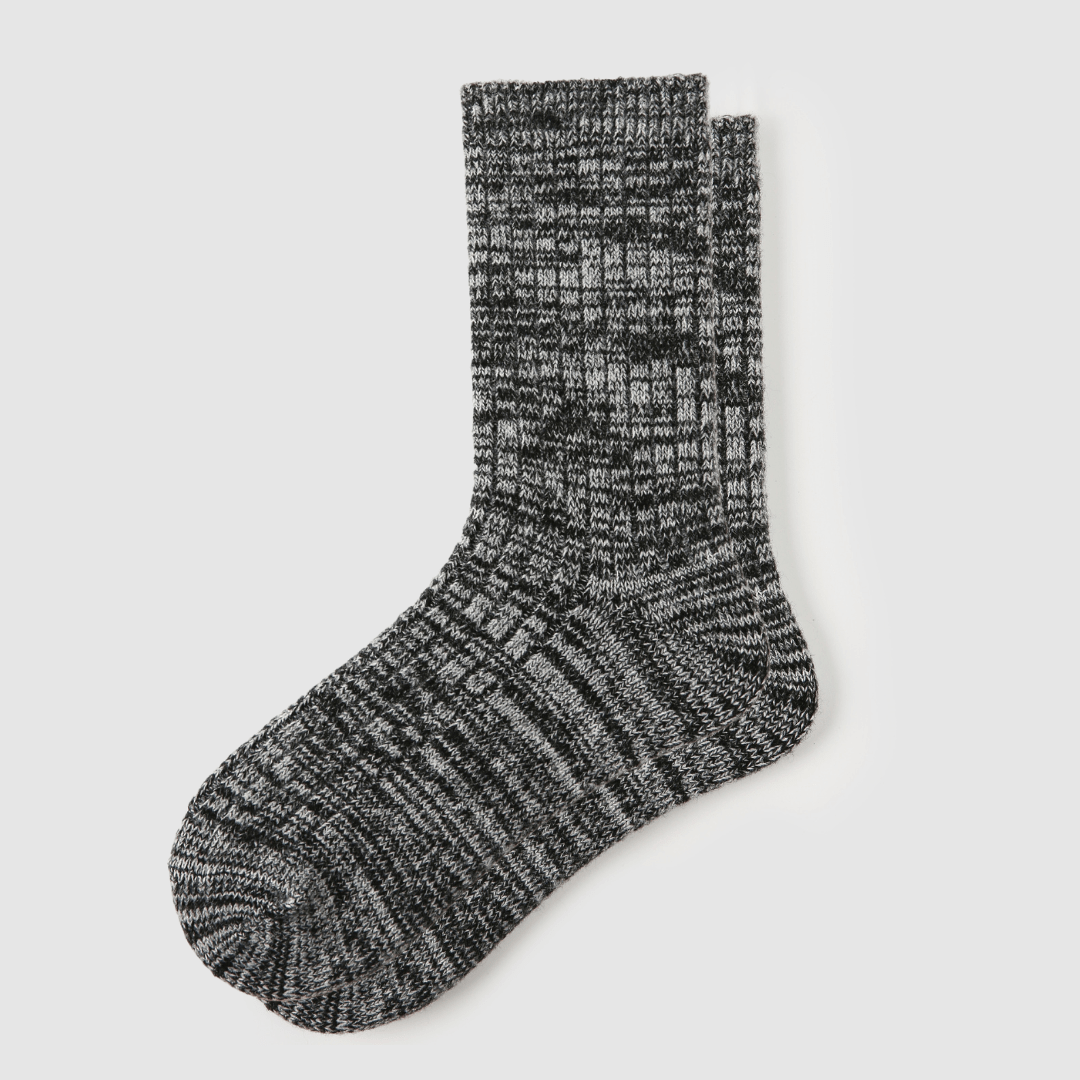 Renaissance Socks Crew Socks 4-10 Women's Merino Wool Blend Striped Crew Socks - Dark Gray