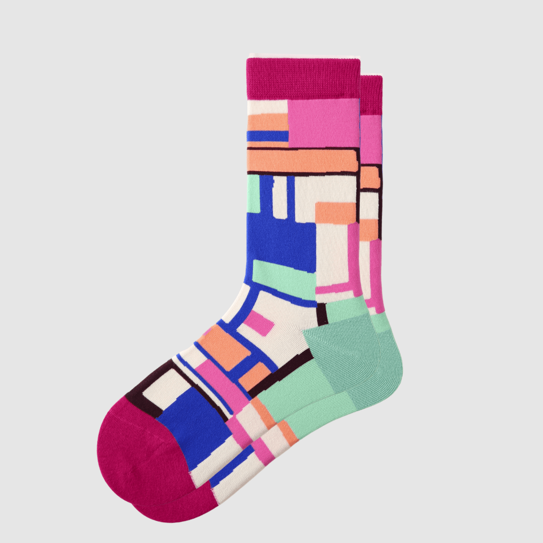 Renaissance Socks Crew Socks 4-10 / Modern Art 02 3-Pack Women's Modern Art Crew Socks