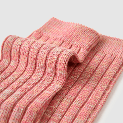 Renaissance Socks Crew Socks Women's Textured Pink Crew Socks