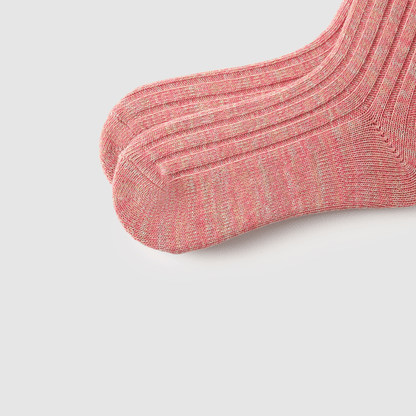 Renaissance Socks Crew Socks Women's Textured Pink Crew Socks