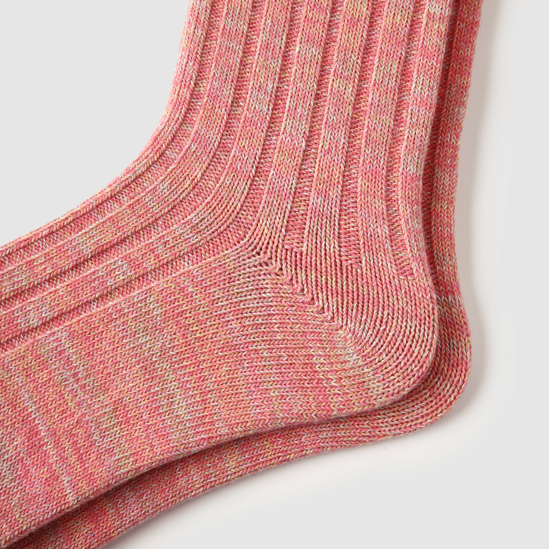 Renaissance Socks Crew Socks Women's Textured Pink Crew Socks