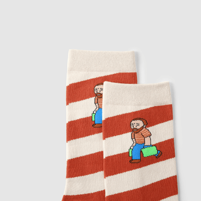 Renaissance Socks Crew Socks Women's Vincent van Gogh Striped Crew Socks