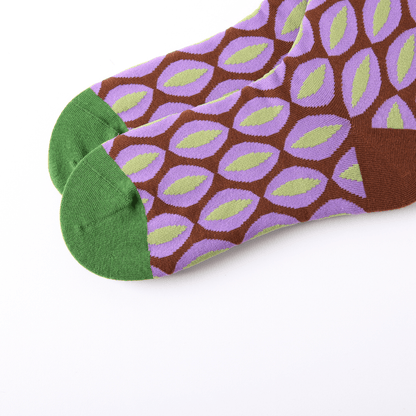 Renaissance Socks Crew Socks Women's Vintage Crew Socks - Purple Dotted