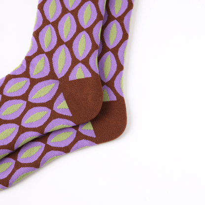 Renaissance Socks Crew Socks Women's Vintage Crew Socks - Purple Dotted