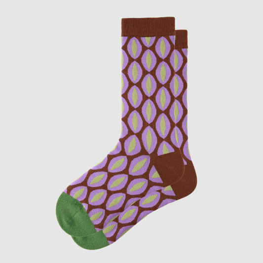 Renaissance Socks Crew Socks 4-10 / Purple Dotted Women's Vintage Crew Socks - Purple Dotted