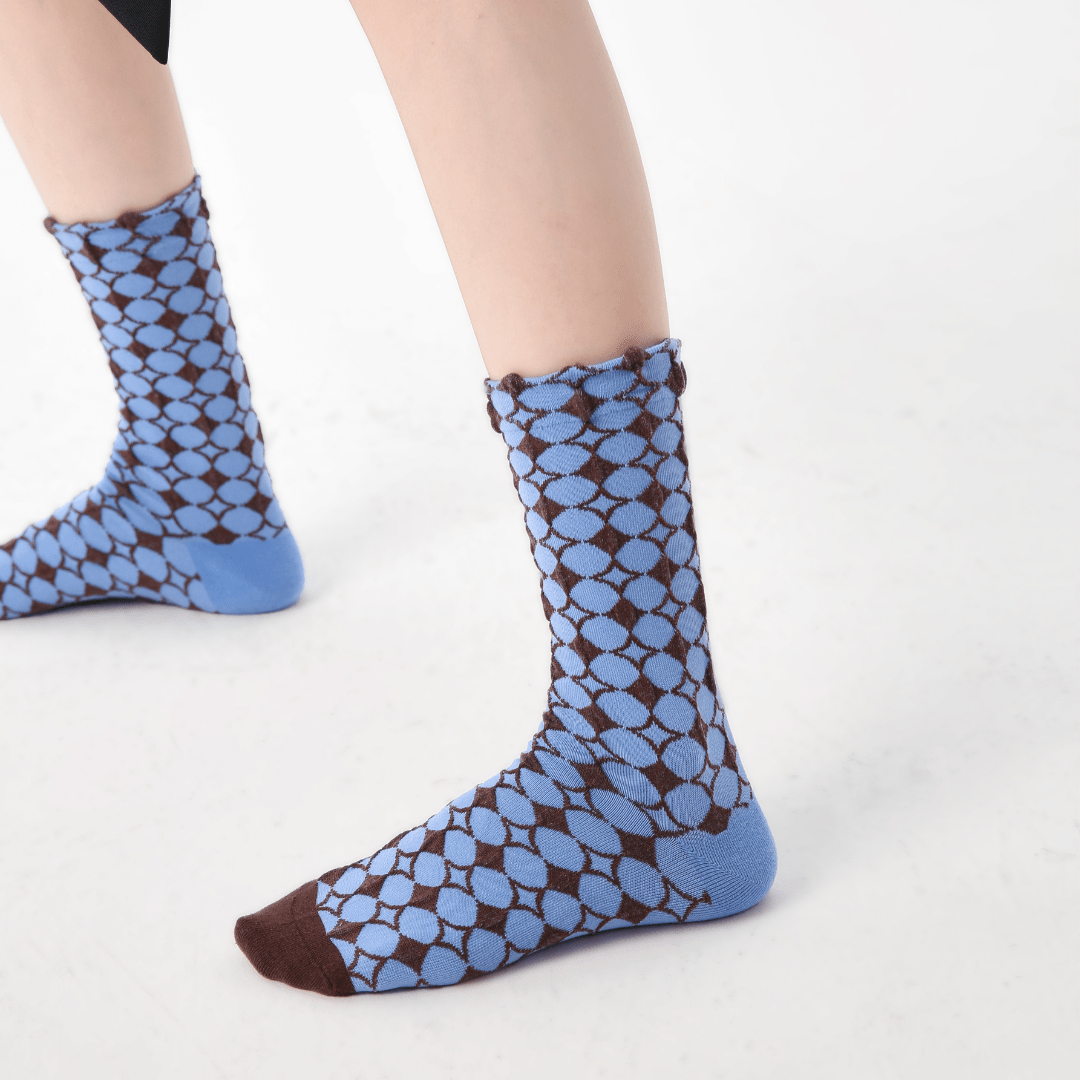 Renaissance Socks Crew Socks Women's Vintage Crew Socks - Retro Blue