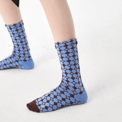 Renaissance Socks Crew Socks Women's Vintage Crew Socks - Retro Blue