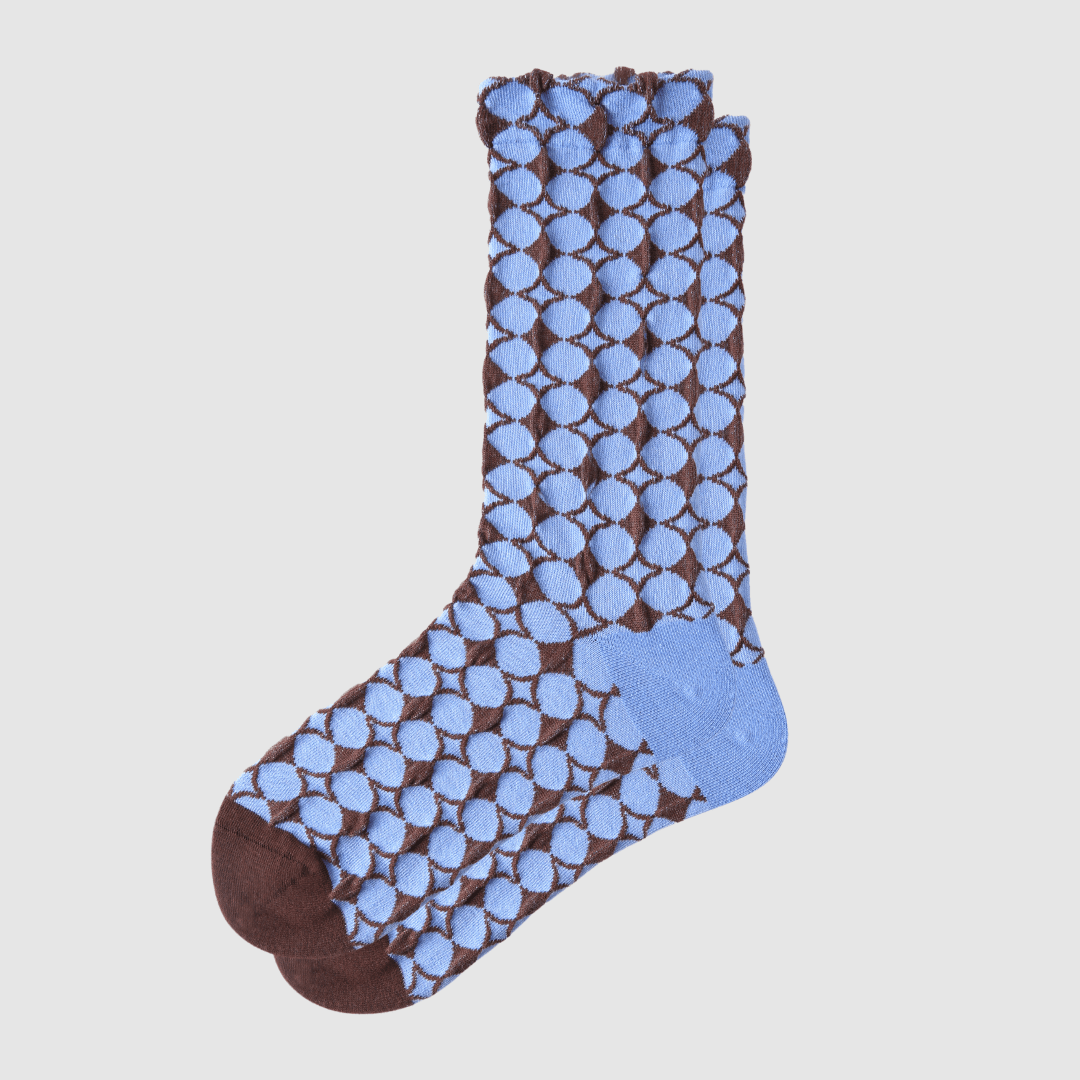 Renaissance Socks Crew Socks 4-10 / Blue Women's Vintage Crew Socks - Retro Blue