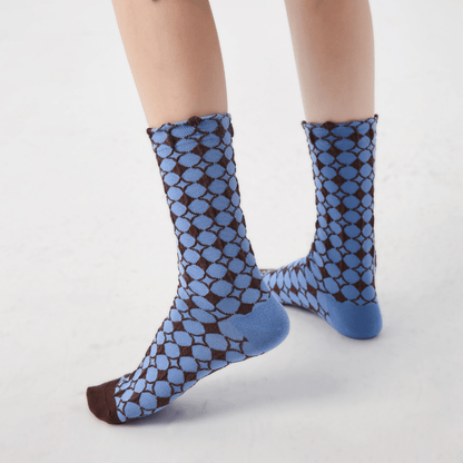 Renaissance Socks Crew Socks Women's Vintage Crew Socks - Retro Blue