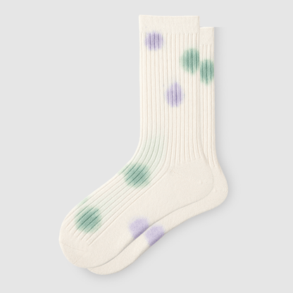 Renaissance Socks Crew Socks 4-10 / White Dotted Women's White Dotted Crew Socks