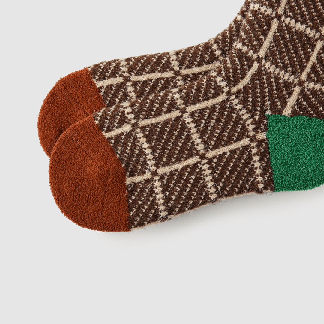 Renaissance Socks Crew Socks 35-39 Yuletide Tartan Wool Blend Socks