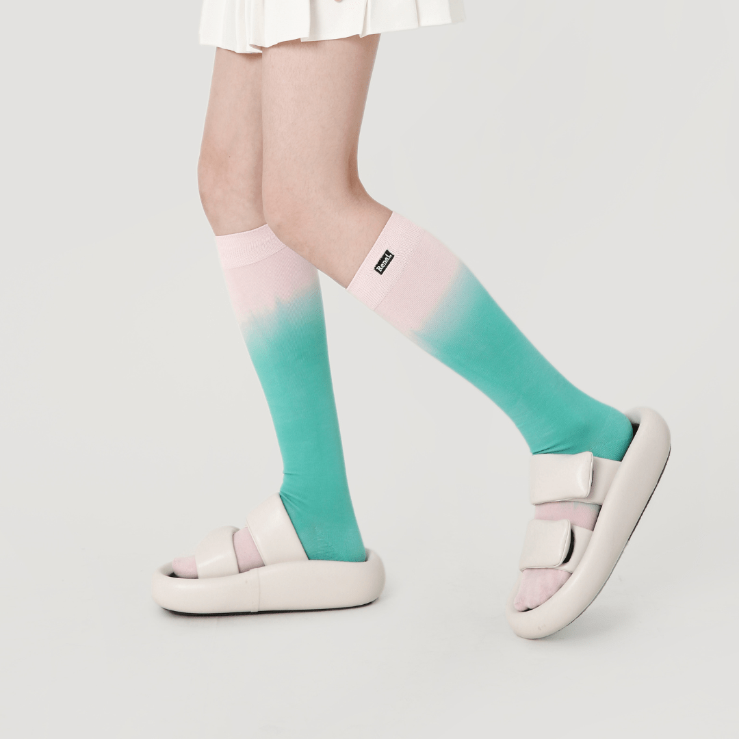 Renaissance Socks Knee-high Socks 35-39 Women's All-Purpose Gradient Knee High Socks - Teal