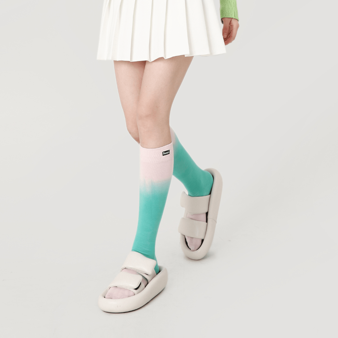 Renaissance Socks Knee-high Socks 35-39 Women's All-Purpose Gradient Knee High Socks - Teal