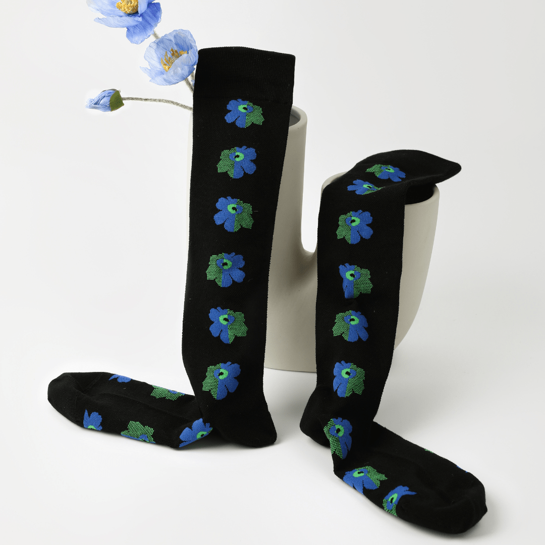 Renaissance Socks Knee-high Socks 35-39 Women's Floral Knee High Socks