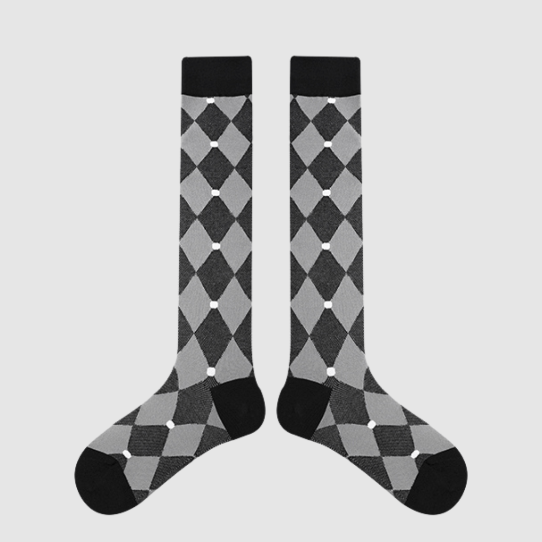 Renaissance Socks Knee-high Socks 35-39 Women's Plaid Knee High Socks