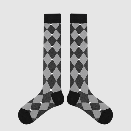 Renaissance Socks Knee-high Socks 35-39 Women's Plaid Knee High Socks