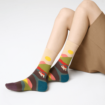 ZYZ Crew Socks 35-39 5-Pack Meadow's Blossom Socks